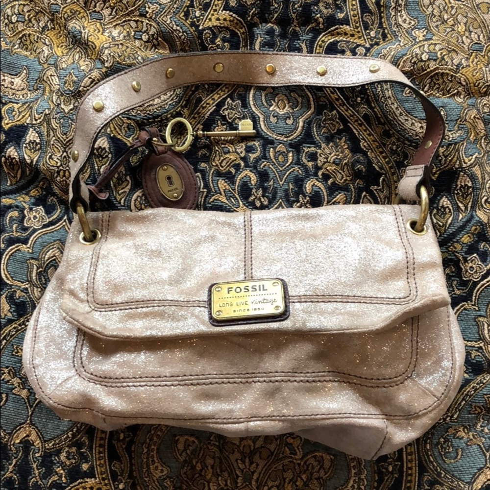 Fossil Shiny Cream Bag